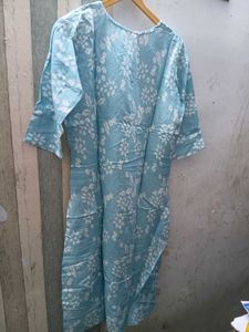 Sky Blue Floral Embroidered Kurta