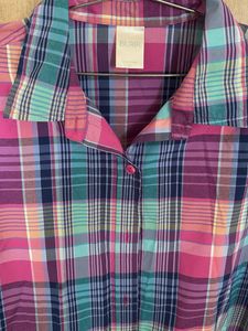 Vibrant Plaid Button-Up Shirt