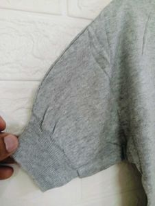 Grey Floral Detail Top