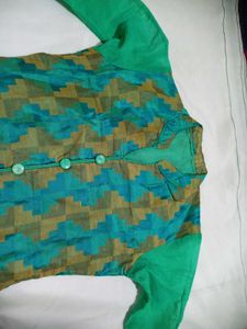 Green Churidar Top