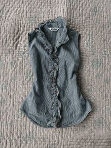 puff sleeve wrap up top