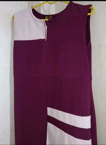 Stylish Maroon &amp; Cream Color onepiece