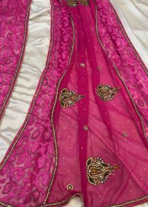 Vibrant Pink Embroidered Saree