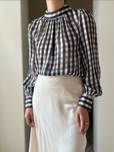Chic Gingham Print Blouse