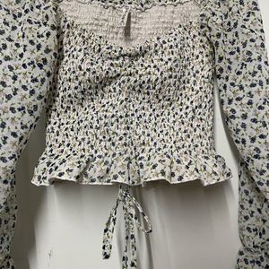 Floral Smocked Off-Shoulder Top