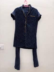 Cozy Blue & White Pinstripe Pajama Set