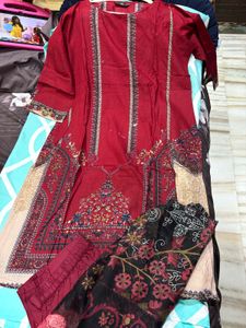Red Ethnic Kurta Set