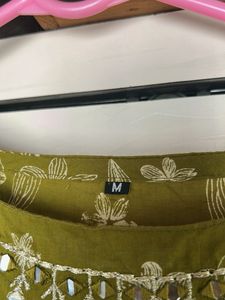 Olive Green Floral Dress
