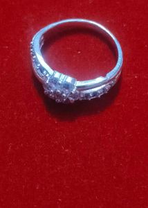 Sparkling Flower Design Ring pure silver