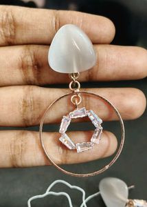 Elegant Drop Earrings with Stone Detail
