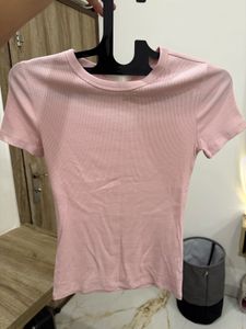 Pink Ribbed Top