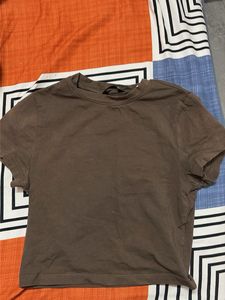 Brown Cropped T-Shirt