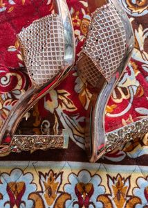 Sparkly Rose Gold Heels - Size 6