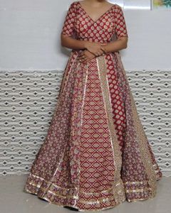 Maroon &amp; Beige khadi Navratri Choli Set