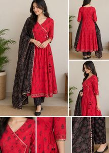 Anarkali Red Kurta Set