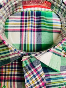 Green Plaid Short Sleeve Shirt