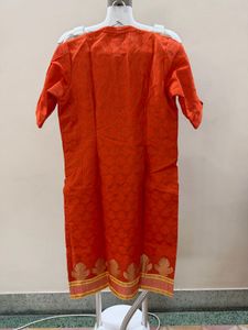 Elegant Orange Textured kurta