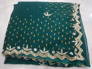 Embellished Green Saree