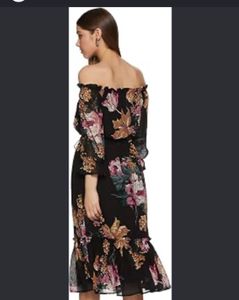 Off-Shoulder Floral Midi Dress