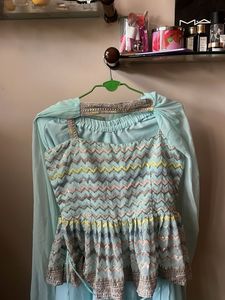 Botique stiched Light Blue Palazzo Pants