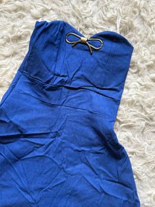 Royal Blue Strapless Fit &amp; Flare Dress