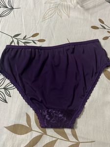 Lace Trimmed Purple Panties Set