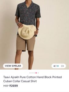 Taavi Ajrakh Hand Block Printed Pure Cotton Shirt