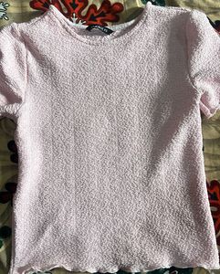 Cute Textured Baby Pink Top