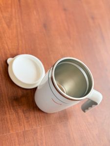 Set of 4 - Modern White Travel Mug with Lid