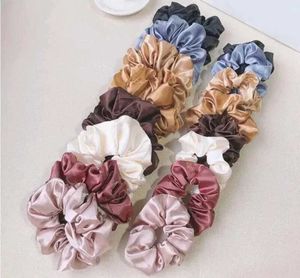 12 Satin Scrunchies Set - Assorted Colors