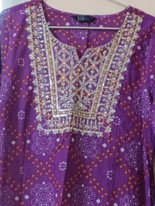 Vibrant Purple Embroidered Kurta Set with Dupatta