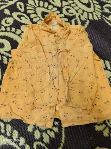 Yellow Floral Print Kurta