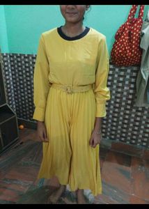 Stylish Yellow Jumpsuit with Belt