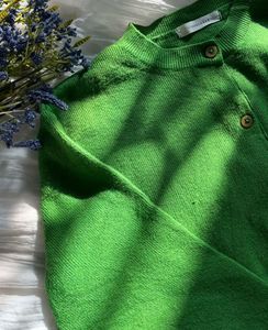 Green Button-Down Cardigan