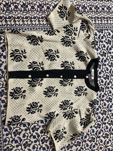 NEW Cream Floral Knit Cardigan