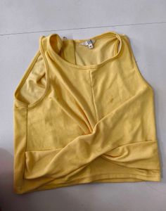 Women's Yellow Twist-Knot Top