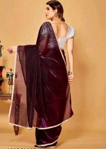 Elegant maroon Velvet Saree specially for girls