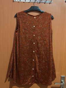 Sparkly Orange Sleeveless Top