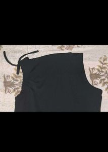 Chic Black Ruched Sleeveless Top