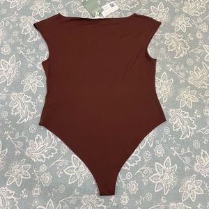 H&amp;M Brown Cap Sleeve Bodysuit