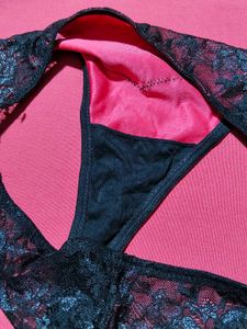 Lovehoney Black &amp; Red Lace Thong Panty
