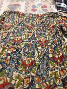 woman printed relax peplum top