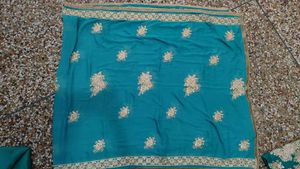 Teal Embroidered Kurta Set with Dupatta
