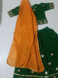 Green Festive Lehenga Choli Set
