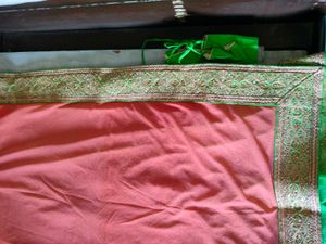 Beautiful Orange &amp; Green Saree