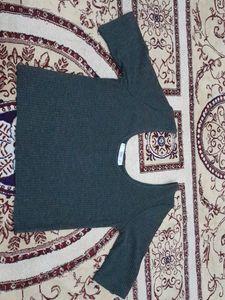 Vollen Crop Round Neck Top