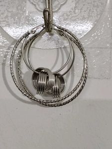 Chunky Hoop Earrings with Interlocking Rings