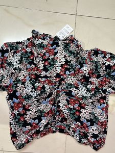 Chic Floral Print Puff Sleeve Top