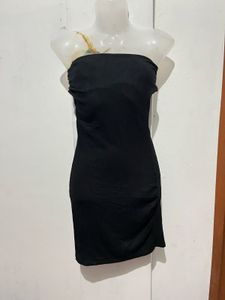 Length-29,,Chic Black Strapless Bodycon Dress