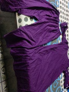 Purple Embroidered Kurta Set